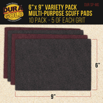 Duragold Premium 6 X 9 Scuff Pads 5 Each Maroon General Purpose 5 Each Gray Ultra Fine Scuffing Scouring Sanding Pa