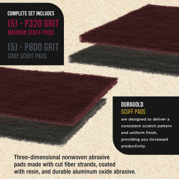 Duragold Premium 6 X 9 Scuff Pads 5 Each Maroon General Purpose 5 Each Gray Ultra Fine Scuffing Scouring Sanding Pa