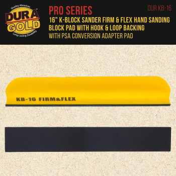 Duragold Pro Series 16 Kblock Sander Firm Flex Longboard Hand Sanding Block Pad With Hook Loop Backing And Psa Sandpaper