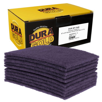 Duragold Premium 6 X 9 Purple Medium Fine 600 Grit General Purpose Scuff Pads Box Of 10 Scuffing Scouring Sanding Cle