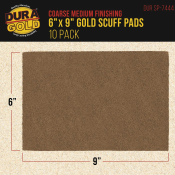 Duragold Premium 6 X 9 Gold Coarse Scuff Pads Box Of 10 Scuffing Scouring Sanding Paint Primer Prep Adhesion Scratch