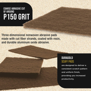 Duragold Premium 6 X 9 Gold Coarse Scuff Pads Box Of 10 Scuffing Scouring Sanding Paint Primer Prep Adhesion Scratch