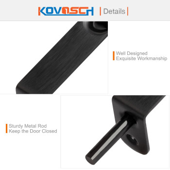 Kovosch 4 Pack Flush Bolt 6 Inch Heavy Duty Flush Bolt For Double Door Solid French Door Lock Black