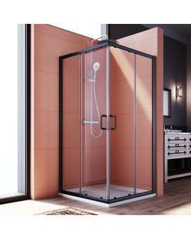 Elegant Corner Shower Enclosure 36 Ind X 36 In W X 72 In H Double Sliding Corner Shower Door With 14 In Tempered Glass Sl