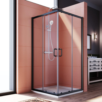 Elegant Corner Shower Enclosure 36 Ind X 36 In W X 72 In H Double Sliding Corner Shower Door With 14 In Tempered Glass Sl