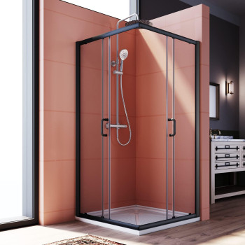 Elegant Corner Shower Enclosure 36 Ind X 36 In W X 72 In H Double Sliding Corner Shower Door With 14 In Tempered Glass Sl