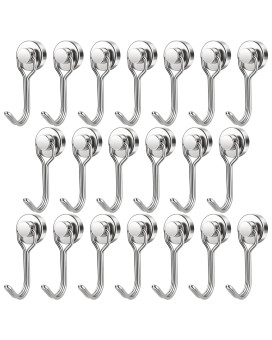 Findmag 20 Pack Magnetic Hooks Heavy Duty 30Lbs Neodymium Magnet Hooks Strong Swivel Swing Magnetic Hooks For Hanging Magnet W