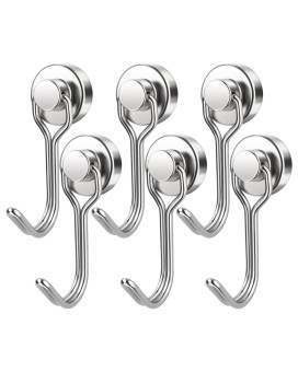 Findmag 6 Pack Swivel Swing Magnetic Hook 30Lbs Heavy Duty Magnetic Hooks Strong Neodymium Magnet Hook For Hanging Perfect For