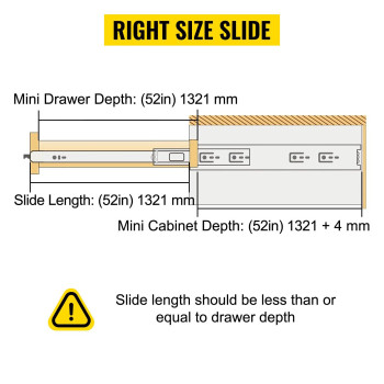 Vevor Drawer Slides With Lock 1 Pair 52 Inch Industrial Drawer Slides Up To 500 Lbs Capacity 3Fold Full Extension Ball Bear