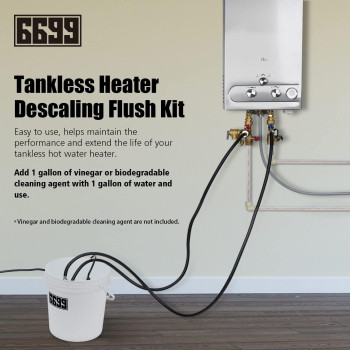 6699 Tankless Water Heater Descaling Flush Kit Includes Submersible Utility Pump With Adapters 3 Gallons Pail With Bucket Lid Op