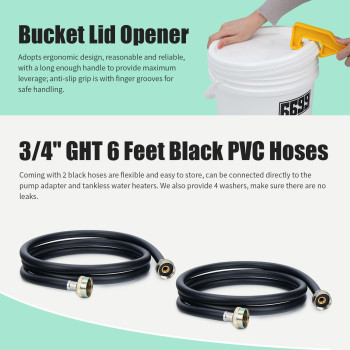 6699 Tankless Water Heater Descaling Flush Kit Includes Submersible Utility Pump With Adapters 3 Gallons Pail With Bucket Lid Op