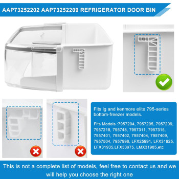 Right Aap73252202 Aap73252209 Refrigerator Door Bin Fit For Lg Kenmore Sears Refrigerator 2 Pack