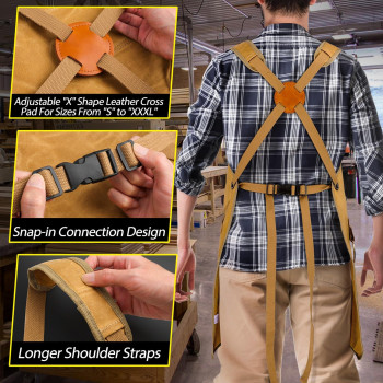 Uup Woodworking Apron For Men Shop Apron 20 Oz Waxed Canvas Work Apron With 9 Tool Pockets Heavy Duty Tool Apron For Carpenters