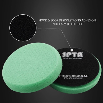 Green Heavy Cut Pad Buffing Polishing Pads Spta 3Pcs 65 Inch Face For 6 Inch 150Mm Backing Plate Compound Buffing Sponge Pads