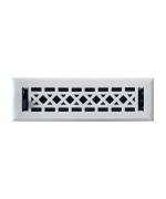 Empire Register Co Vent Cover 2X10 Inch Art Craft Design White Finish Heavy Duty Floor Vent Covers Metal Damper Attache