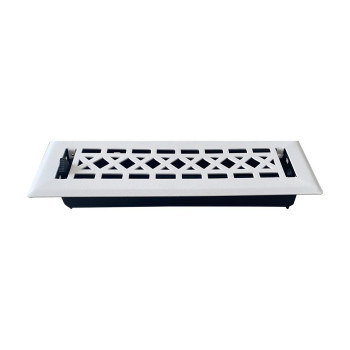 Empire Register Co Vent Cover 2X10 Inch Art Craft Design White Finish Heavy Duty Floor Vent Covers Metal Damper Attache