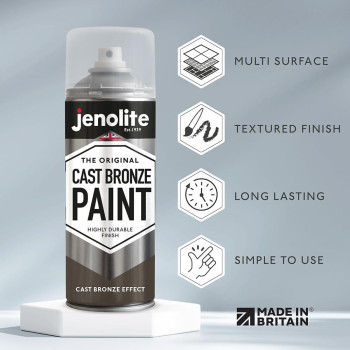 Jenolite Cast Effect Spray Paint Iron Creates Look And Feel Of Real Cast Iron On Most Surfaces 400Ml 135Fl Oz