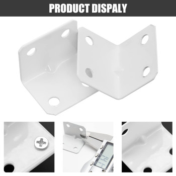 Biaungdo 12 Pcs White Metal Corner Brace 26 X 26 X 32Mm L Shape Shelf Bracket 90 Degree Right Angle L Brackets Support With Sc