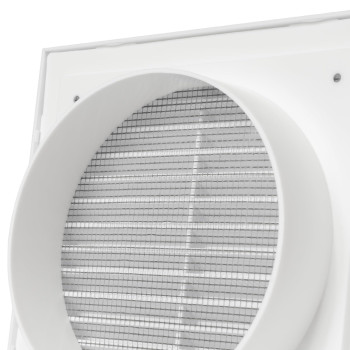 Ecopro Vent White 6 Inch Ventilation Grille Insideoutside Use Flange 59Cover 8X8 Air Vent Louver Exhaust Ho