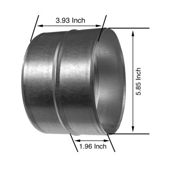 6 Inch Galvanised Steel Metal Duct Connector Straight Pipe Coupler