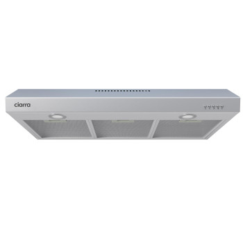 Ciarra Under Cabinet Range Hood 30 Inch Ductless Convertible Duct Stove Vent Hood For Kitchen With 3Speed Exhaust Fan In Stain