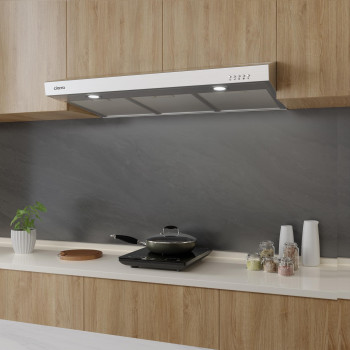 Ciarra Under Cabinet Range Hood 30 Inch Ductless Convertible Duct Stove Vent Hood For Kitchen With 3Speed Exhaust Fan In Stain