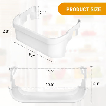 2 Pack Refrigerator Door Shelf Replacement Parts 240351601 Compatible With Frigidaire Ffss Fghs Kenmore 253 Bottom Freezer C