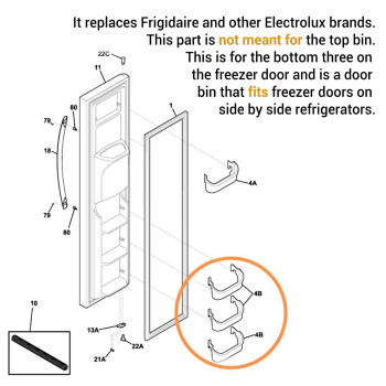 2 Pack Refrigerator Door Shelf Replacement Parts 240351601 Compatible With Frigidaire Ffss Fghs Kenmore 253 Bottom Freezer C