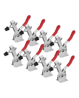 Powertec 8Pk Toggle Clamp 300 Lbs Capacity 201B Quick Release Horizontal Clamps Wantislip Rubber Pressure Tip For Woodworking