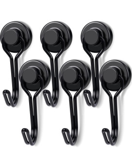 E Bavite Black Swivel Swing 30Lbs Powerful Strong Neodymium Rare Earth Magnetic Hooks Perfect For Refrigerator Kitchen And O