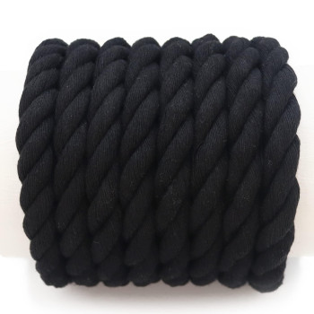 Sinyloo Black Rope 12 Inch 50 Feet Twisted Cotton Rope 100 Natural Thick Rope For Crafts Decoration Wall Hanging