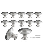 Waziaqoc 12Pcs Silver Mushroom Knobs Stainless Steel Dresser Knobs 1316 Inch Diameter Round Drawer Knob Pull Handle With Moun