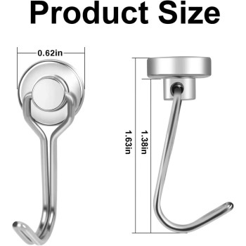 E Bavite Swivel Swing Magnetic Hooks Strong Neodymium Rare Earth Heavy Duty Magnet Hook Perfect For Refrigerator And Other Magn