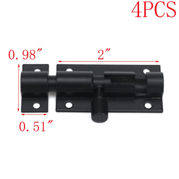 My Mironey Black Barrel Bolt Lock Aluminum Alloy Slide Bolt Latch 2 Inch Door Latch Lock Security Sliding Lock With Screws Pack