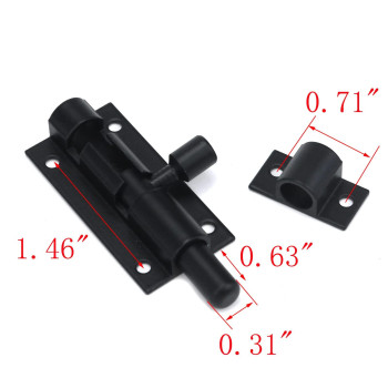 My Mironey Black Barrel Bolt Lock Aluminum Alloy Slide Bolt Latch 2 Inch Door Latch Lock Security Sliding Lock With Screws Pack