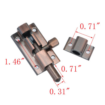 My Mironey Red Bronze Barrel Bolt Lock Aluminum Alloy Slide Bolt Latch 2 Inch Door Latch Lock Security Sliding Lock With Screws