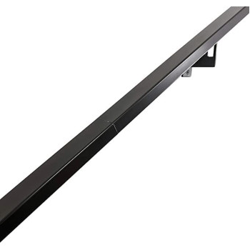 Modern Aluminum Handrail Grab Bar Kit Adjustable Steel Brackets Included Returns To Wall Matt Black Powder Coat 14 Foot Hand