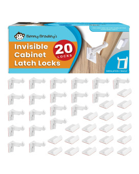 Benny Bradleys Invisible Baby Proofing Cabinet Latch Locks 20 Pack No Drilling Or Tools Required For Installation Works Wi