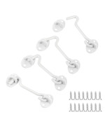 Barn Door Latch Hook And Eye Latch White 4 Packs 4 Inch Heavy Duty Solid Stainless Steel Barn Door Hook Lock For Barn Doors Sh