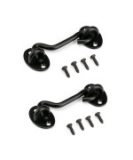 3 Privacy Hook And Eye Latch Easy Lock For Barn Door Black 3 Inch2Pcs