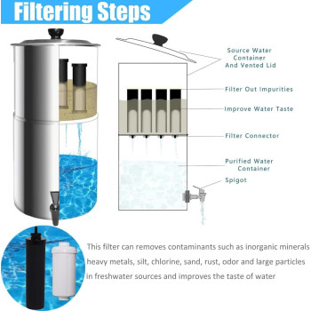 Water Filter Compatible With Berkey Gravity Filter Filtration System Nsfansi 42 Certified 4 Black Filters And 4 Fluoride Filte