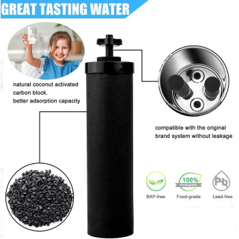 Water Filter Compatible With Berkey Gravity Filter Filtration System Nsfansi 42 Certified 4 Black Filters And 4 Fluoride Filte