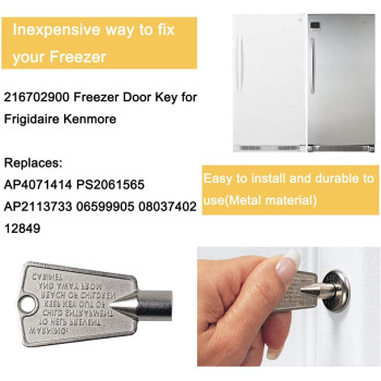 2 Pack 216702900 Freezer Door Key For Frigidaire Kenmore Ap4071414 Ps2061565 Ap2113733 Ap4301346 Ps1991481 06599905 08037402 128