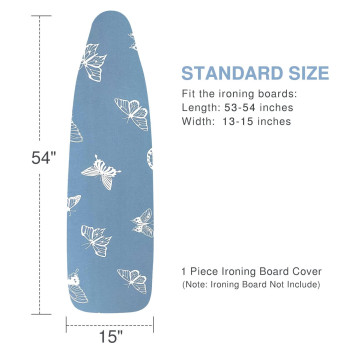 Vividpaw Ironing Board Cover And Pad Standard Size 15X54 Thick Padding Elastic Edge Resist Scorching And Staining Adjustabl