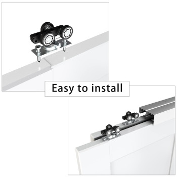 Jubest Bypass Door Hardware 72 Aluminum Sliding Closet Door Hardware Set With Finger Pull Included Smoothly And Quietly For