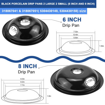 5304430149 5304430150 Porcelain Drip Pan Set Mp22Ya Electric Range Burner Element Unit Set Compatible With Frigidaire Kenmor