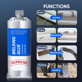 Vicpricme Metal Glue 176Oz 2 Part Epoxy Ab Metal Glue Heary Duty Weld Best Strongest Metal Epoxy All Purpose Repair For Metal