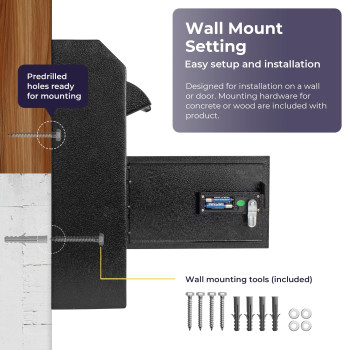 Volcora Key Drop Box With Lock Drop Slot Depository Safe Box Digital Keypad Money Drop Safe For Business Cash Drop Box Wall