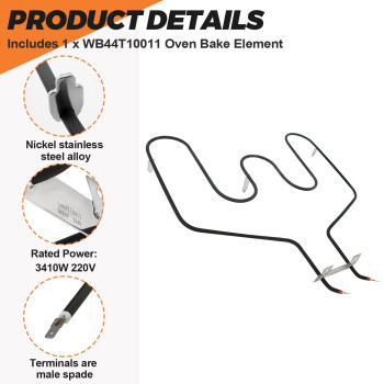 Beaquicy Wb44T10011 Oven Bake Element Replacement For Kenmore Ge Oven Replaces Wb44T10059 820921 Ah249286 Ea249286 Ps2