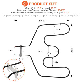 Beaquicy Wb44T10011 Oven Bake Element Replacement For Kenmore Ge Oven Replaces Wb44T10059 820921 Ah249286 Ea249286 Ps2